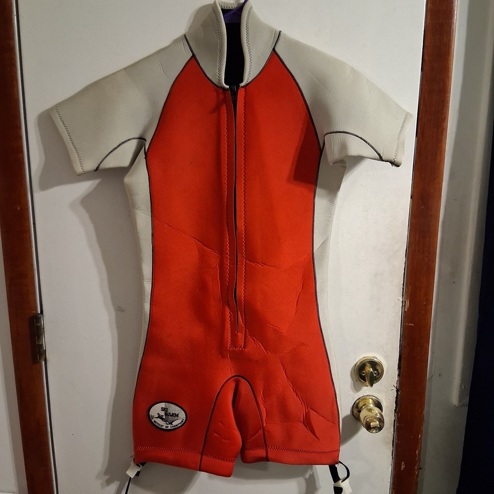 Ski Warm SkiWarm Wet Suit Womens L VGUC‎ Red Gray